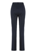 Load image into Gallery viewer, Straight chalk-striped trousers in wool blend