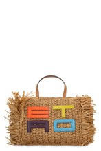 Load image into Gallery viewer, Fringed raffia tote bag