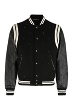 Load image into Gallery viewer, Wool and leather bomber jacket