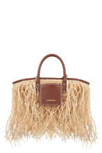 Load image into Gallery viewer, Le Panier Soli fringed raffia tote bag