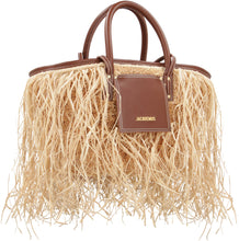 Load image into Gallery viewer, Le Panier Soli fringed raffia tote bag