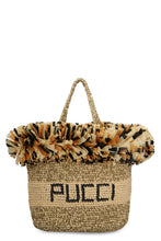 Load image into Gallery viewer, Fringed raffia tote bag