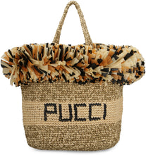 Load image into Gallery viewer, Fringed raffia tote bag