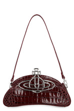 Load image into Gallery viewer, Amber croco-print leather clutch