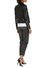 Load image into Gallery viewer, Leather biker jacket