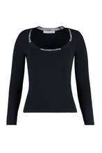 Load image into Gallery viewer, Logo-jacquard trim pullover