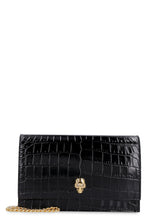 Load image into Gallery viewer, Skull croco-print leather clutch