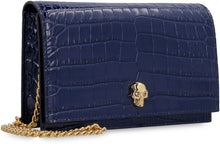 Load image into Gallery viewer, Skull croco-print leather clutch