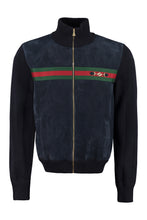 Load image into Gallery viewer, Cardigan with leather frontal panel