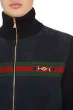 Load image into Gallery viewer, Cardigan with leather frontal panel