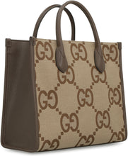 Load image into Gallery viewer, Jumbo GG all over logo canvas tote
