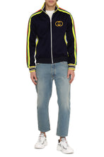 Load image into Gallery viewer, Contrasting stripes full-zip jacket