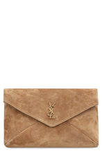 Load image into Gallery viewer, Large suede Cassandre envelope pouch