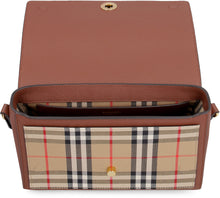 Load image into Gallery viewer, Note bag in leather and Vintage check fabric