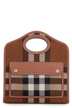 Load image into Gallery viewer, Pocket checked canvas handbag