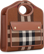 Load image into Gallery viewer, Pocket checked canvas handbag
