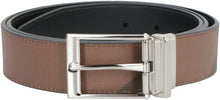 Load image into Gallery viewer, Leather and tartan fabric reversible belt