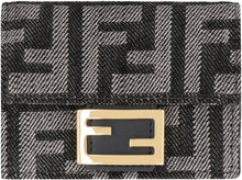 Load image into Gallery viewer, Micro Baguette wallet in jacquard FF denim effect