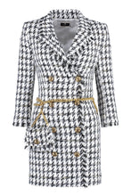 Load image into Gallery viewer, Tweed double breasted blazer dress