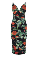 Load image into Gallery viewer, Draped silk sheath-dress