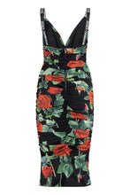 Load image into Gallery viewer, Draped silk sheath-dress
