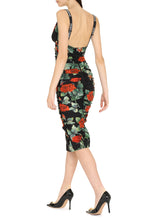 Load image into Gallery viewer, Draped silk sheath-dress