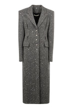 Load image into Gallery viewer, Long coat in herringbone pattern