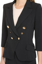 Load image into Gallery viewer, Stretch double-breasted blazer