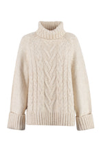 Load image into Gallery viewer, Cable-knit turtleneck sweater