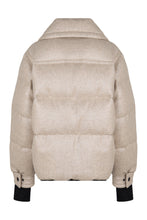 Load image into Gallery viewer, Short down jacket in a mixed wool metallic fabric Sandane