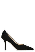 Load image into Gallery viewer, Love suede ponty-toe pumps