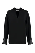 Load image into Gallery viewer, Blouse with faux leather details