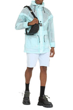 Load image into Gallery viewer, Hooded techno fabric raincoat