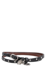 Load image into Gallery viewer, Leather bracelet with medallion and skull