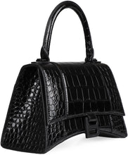 Load image into Gallery viewer, Hourglass crocodile print leather handbag