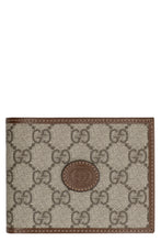 Load image into Gallery viewer, GG supreme fabric and leather wallet