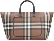 Load image into Gallery viewer, Checked canvas boston bag