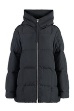 Load image into Gallery viewer, Hooded techno fabric down jacket