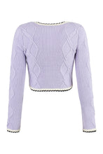 Load image into Gallery viewer, Cropped-length knitted cardigan