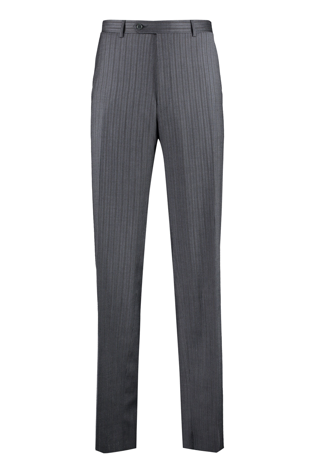 Pin-striped wool tailored trousers