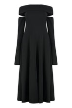 Load image into Gallery viewer, Off-the-shoulder black dress

