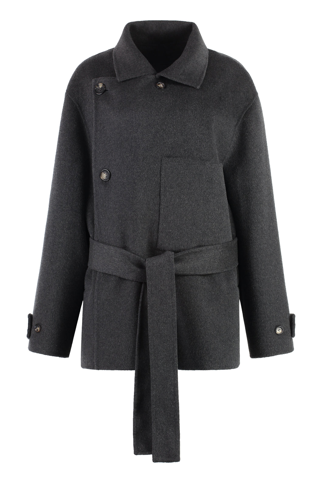Double-breasted wool coat