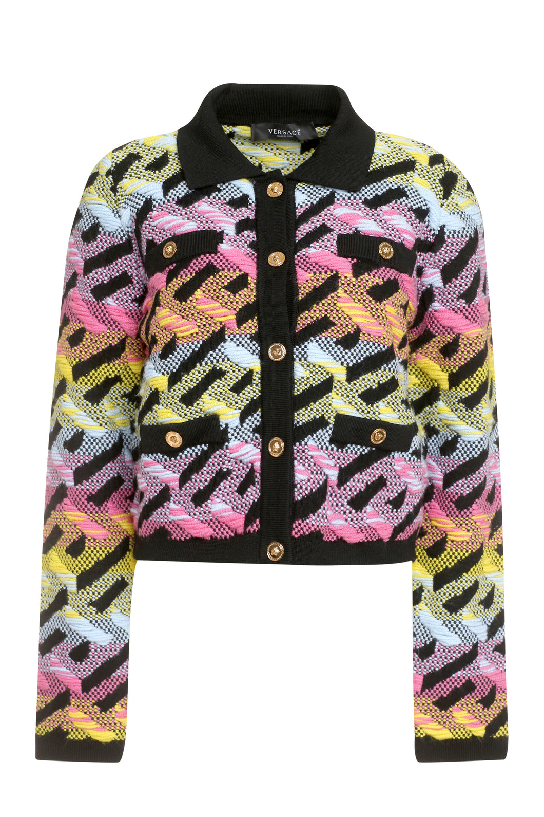Jacquard knit cardigan