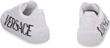 Load image into Gallery viewer, Greca leather low-top sneakers
