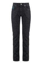 Load image into Gallery viewer, La Greca print 5-pocket jeans

