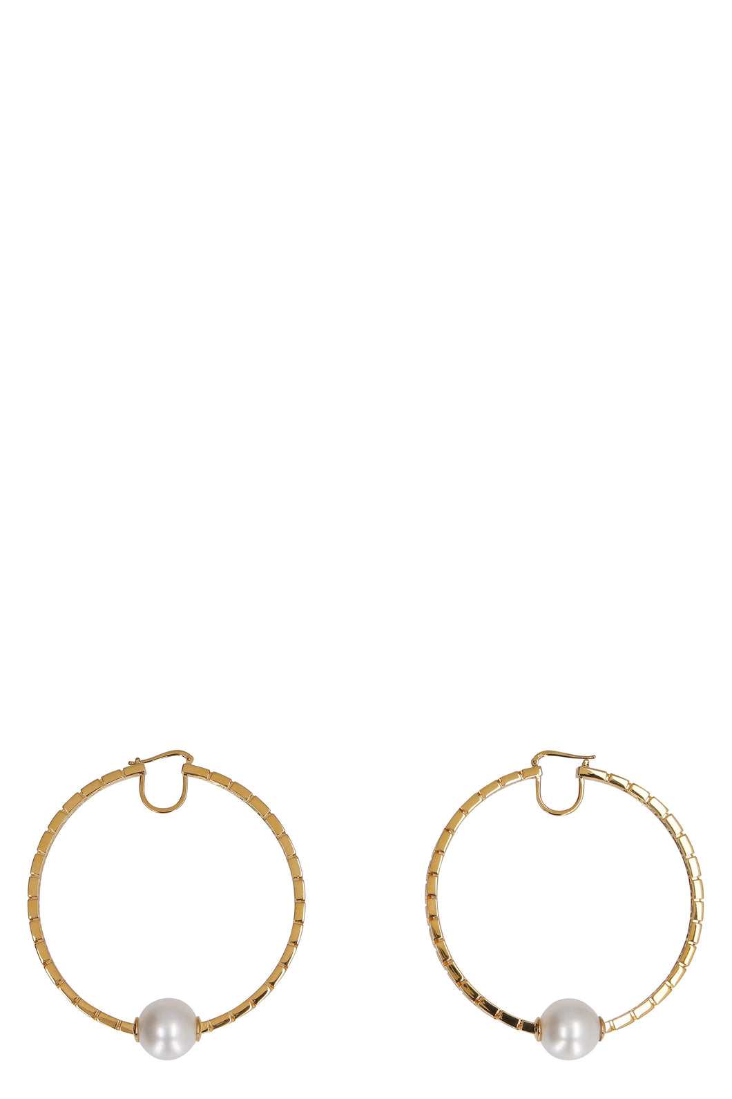 Greca hoop earrings with pearls