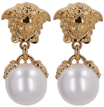 Load image into Gallery viewer, Medusa-head pearl-drop earrings
