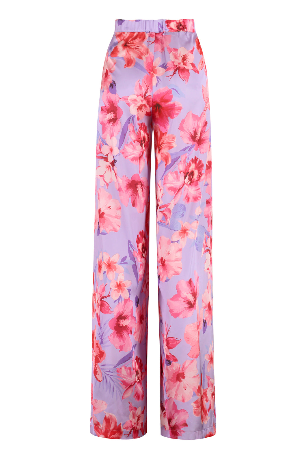 Floral print wide-leg trousers