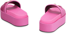 Load image into Gallery viewer, Logoed satin platform slides

