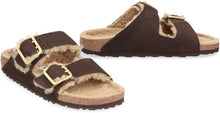 Load image into Gallery viewer, Arizona Suede shearling slides
